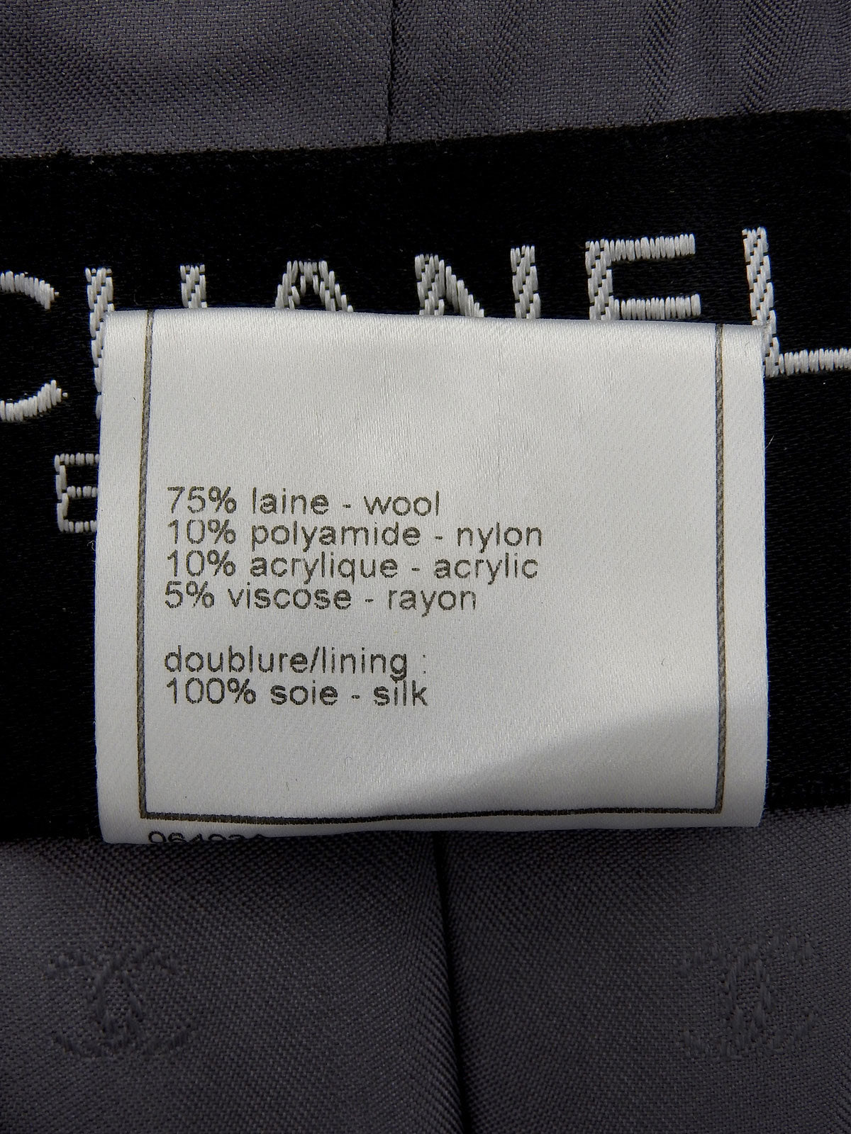 1997年頃製 ツイードCCマークボタンロングジャケット グレー/マルチ