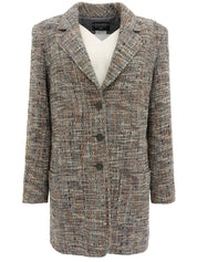 1997年頃製 ツイードCCマークボタンロングジャケット グレー/マルチ