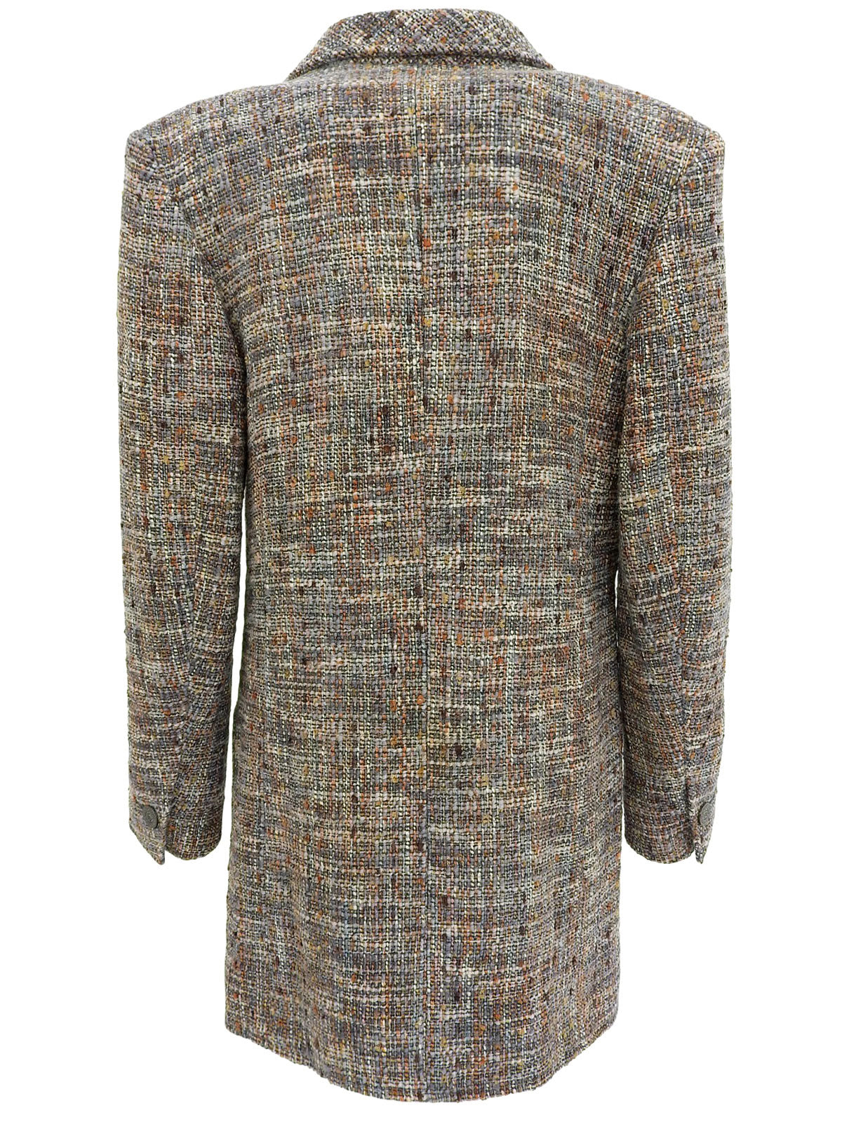 1997年頃製 ツイードCCマークボタンロングジャケット グレー/マルチ