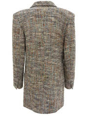 1997年頃製 ツイードCCマークボタンロングジャケット グレー/マルチ