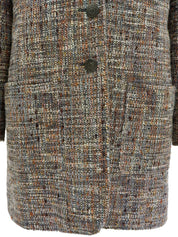 1997年頃製 ツイードCCマークボタンロングジャケット グレー/マルチ