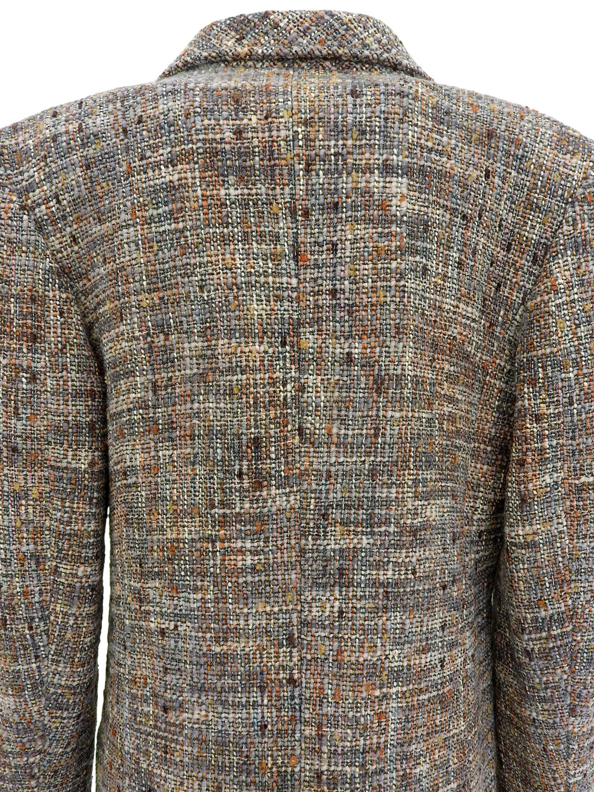 1997年頃製 ツイードCCマークボタンロングジャケット グレー/マルチ