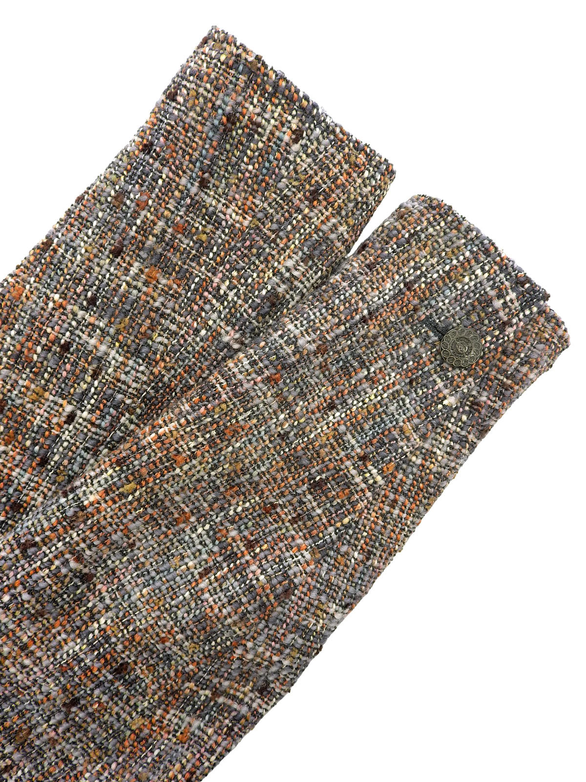 1997年頃製 ツイードCCマークボタンロングジャケット グレー/マルチ