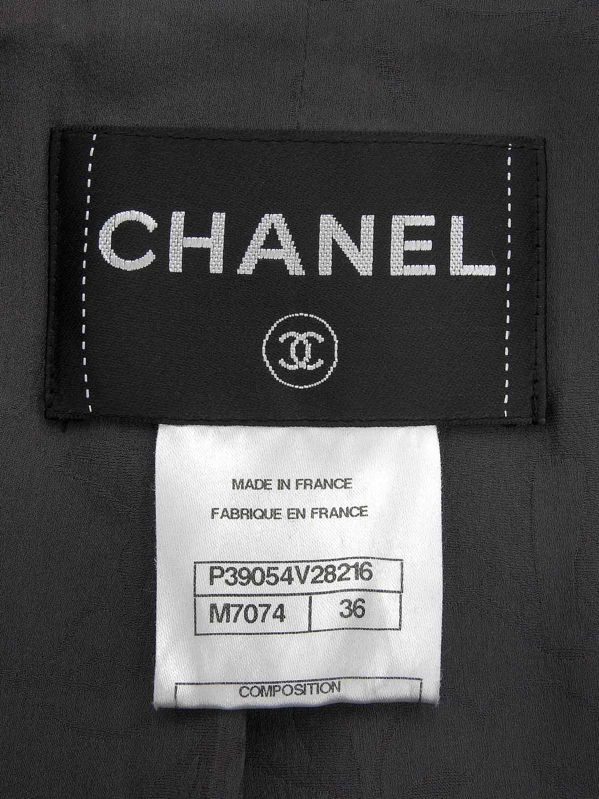 ツイードCCマークボタンジャケット ブラック/ホワイト/マルチ