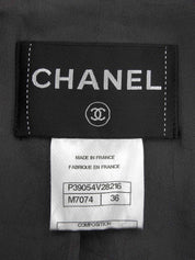 ツイードCCマークボタンジャケット ブラック/ホワイト/マルチ