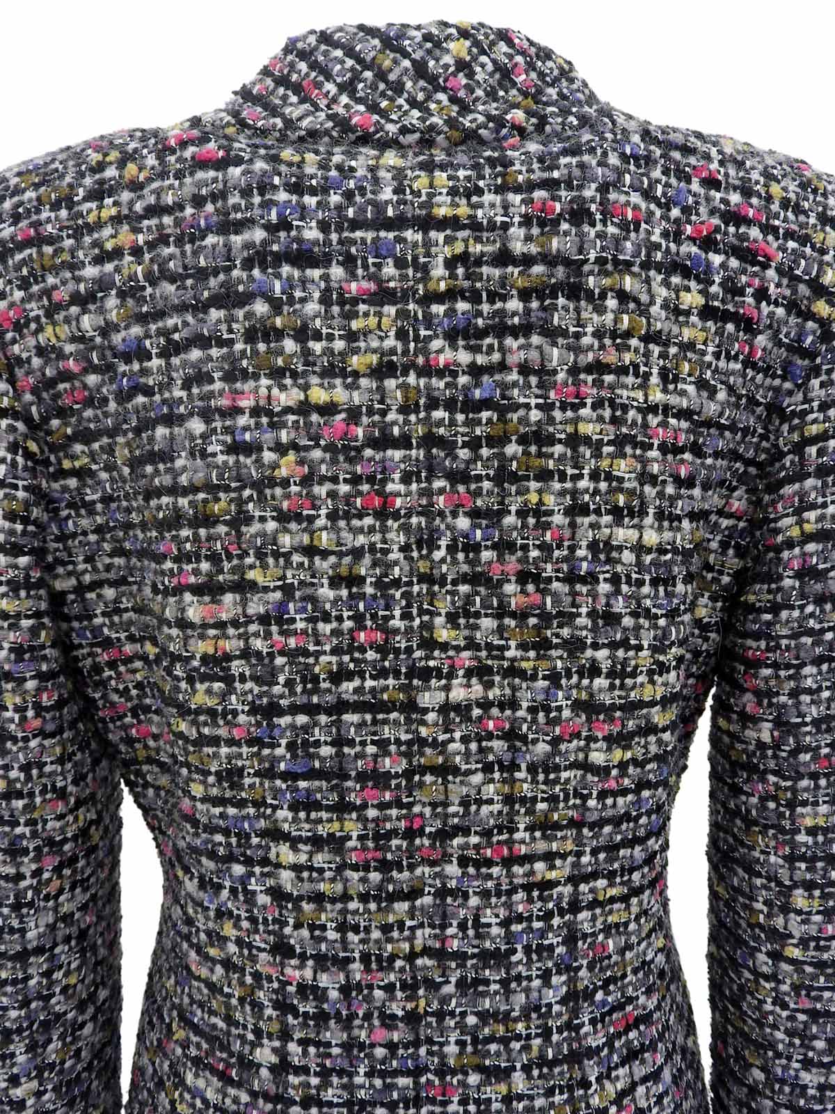 ツイードCCマークボタンジャケット ブラック/ホワイト/マルチ