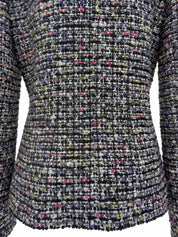 ツイードCCマークボタンジャケット ブラック/ホワイト/マルチ