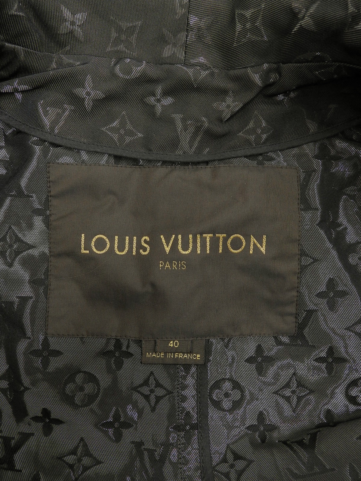 モノグラムパターンショートトレンチコート ダークブラウン