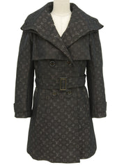 モノグラムパターンショートトレンチコート ダークブラウン