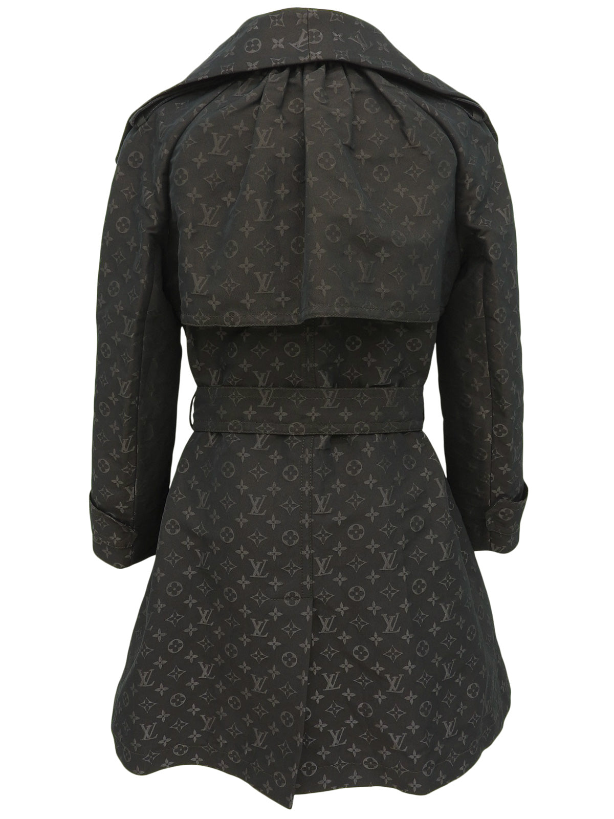 モノグラムパターンショートトレンチコート ダークブラウン