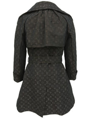 モノグラムパターンショートトレンチコート ダークブラウン
