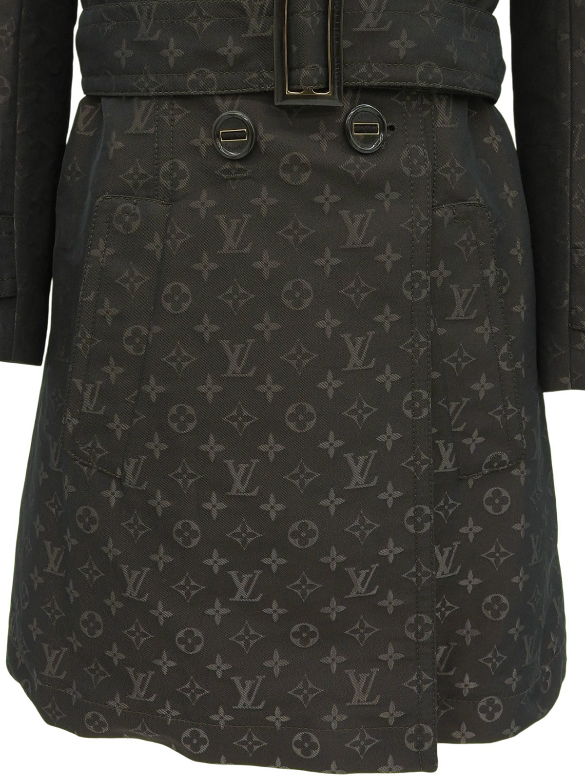 モノグラムパターンショートトレンチコート ダークブラウン