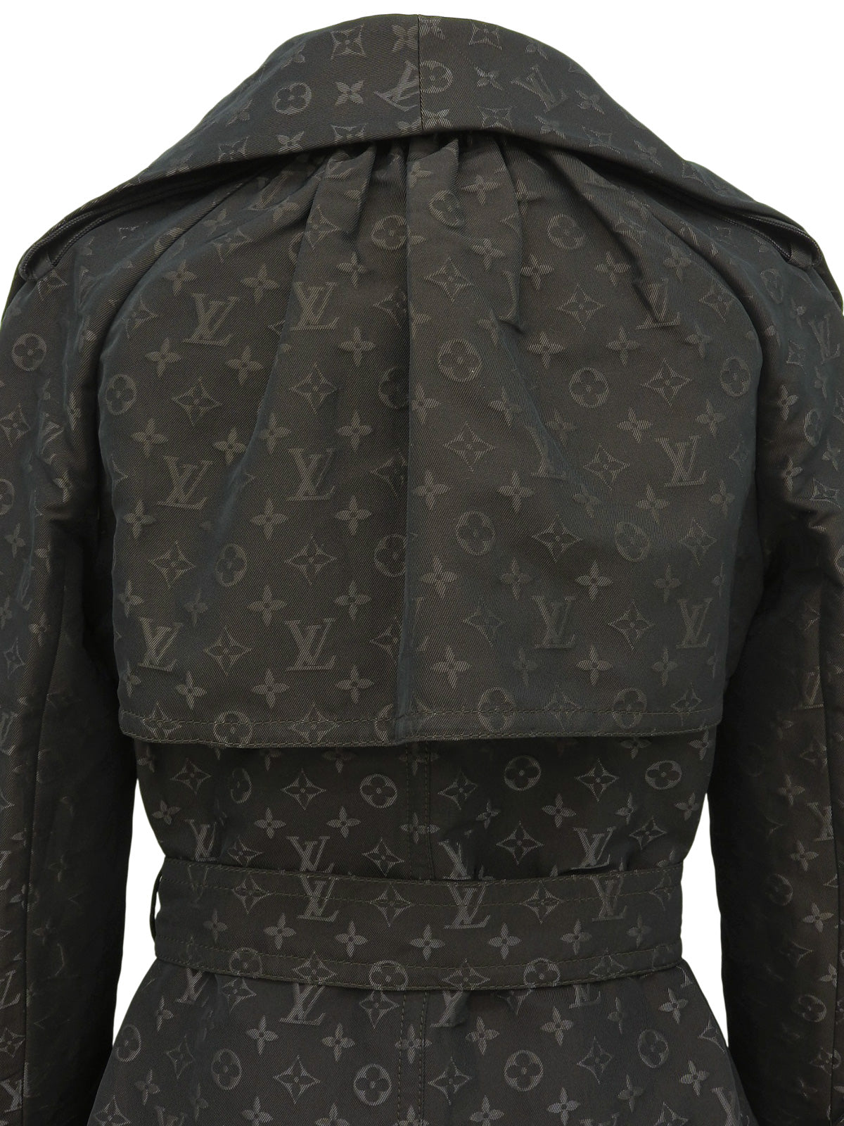 モノグラムパターンショートトレンチコート ダークブラウン