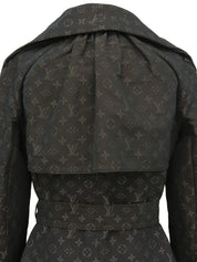 モノグラムパターンショートトレンチコート ダークブラウン