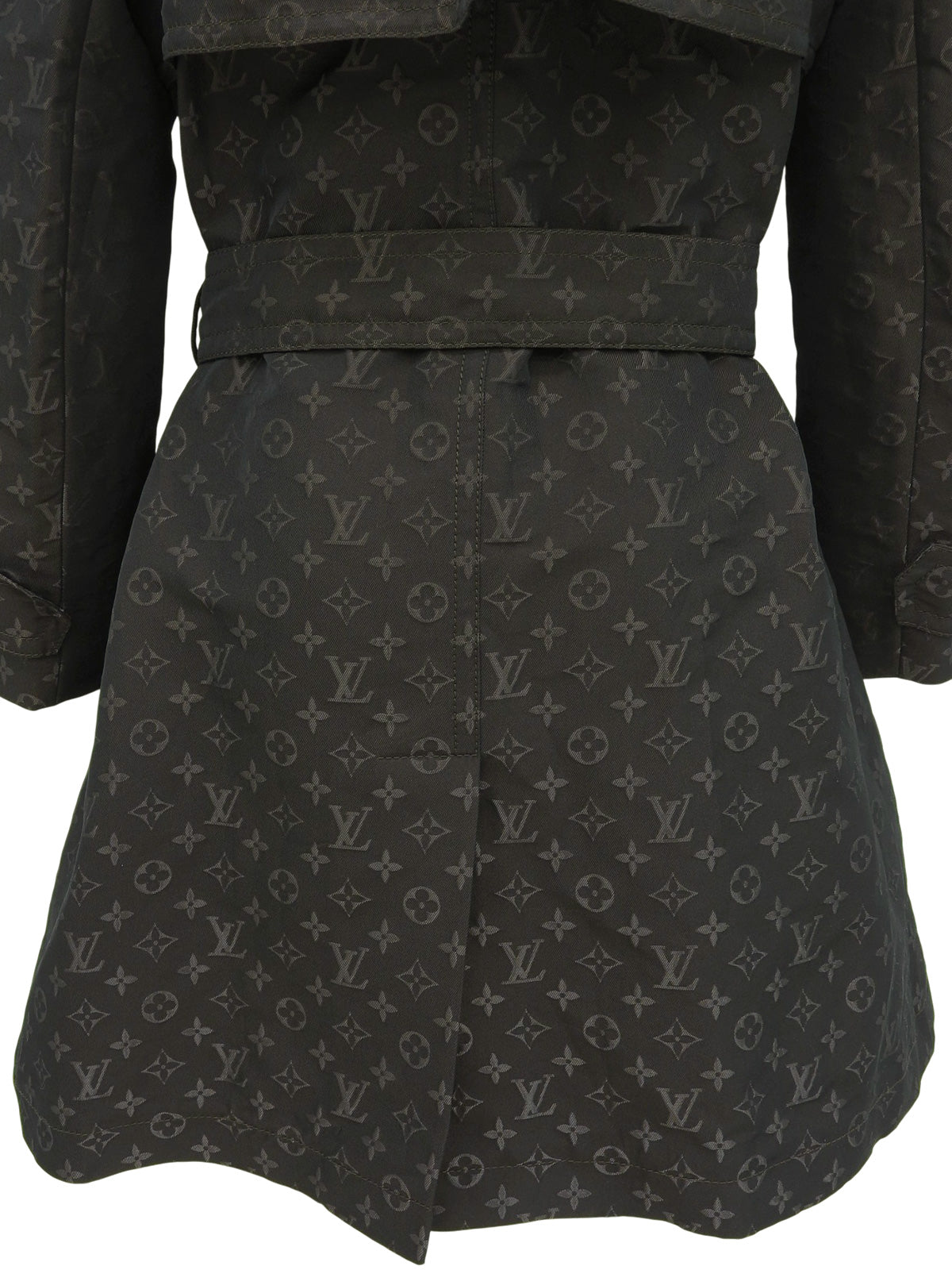 モノグラムパターンショートトレンチコート ダークブラウン