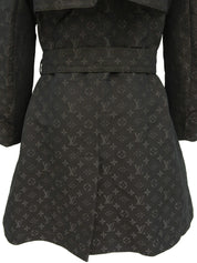 モノグラムパターンショートトレンチコート ダークブラウン