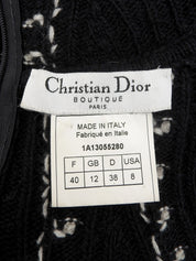 Dot Pattern Sleeveless Knit Top in Black/White