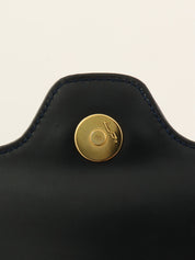 Navy Oval GG Plate Handbag