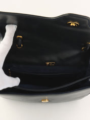 Navy Oval GG Plate Handbag