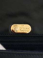 Navy Oval GG Plate Handbag