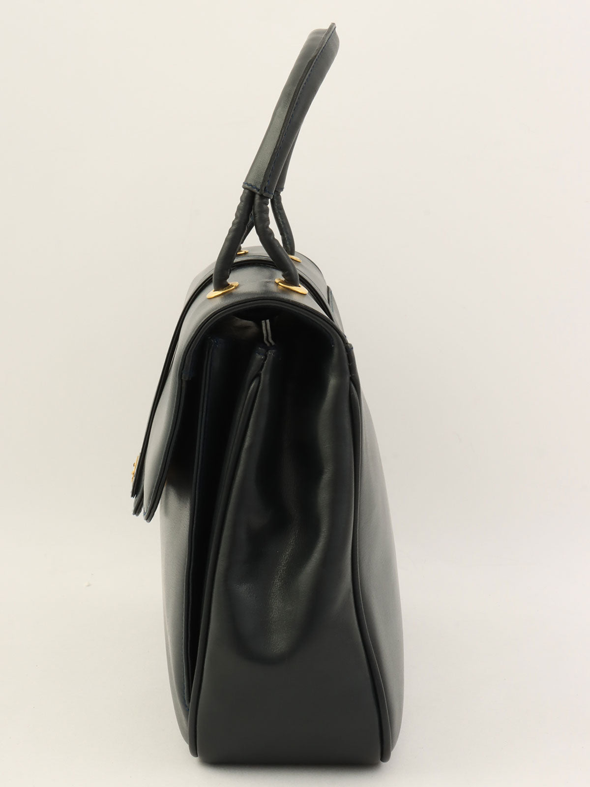 Navy Oval GG Plate Handbag