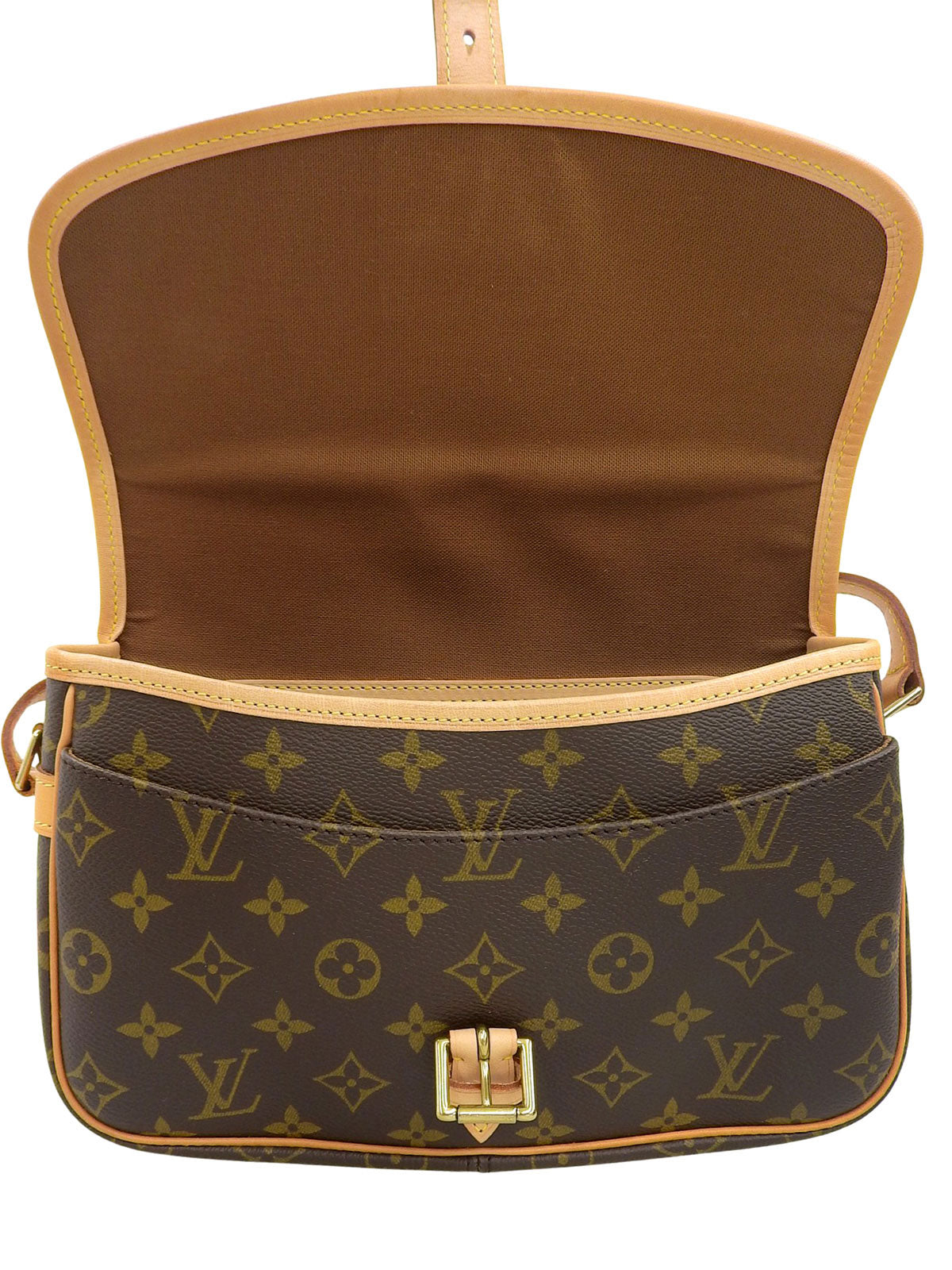 2002年製 キャンバスモノグラムソローニュショルダーバッグ ブラウン