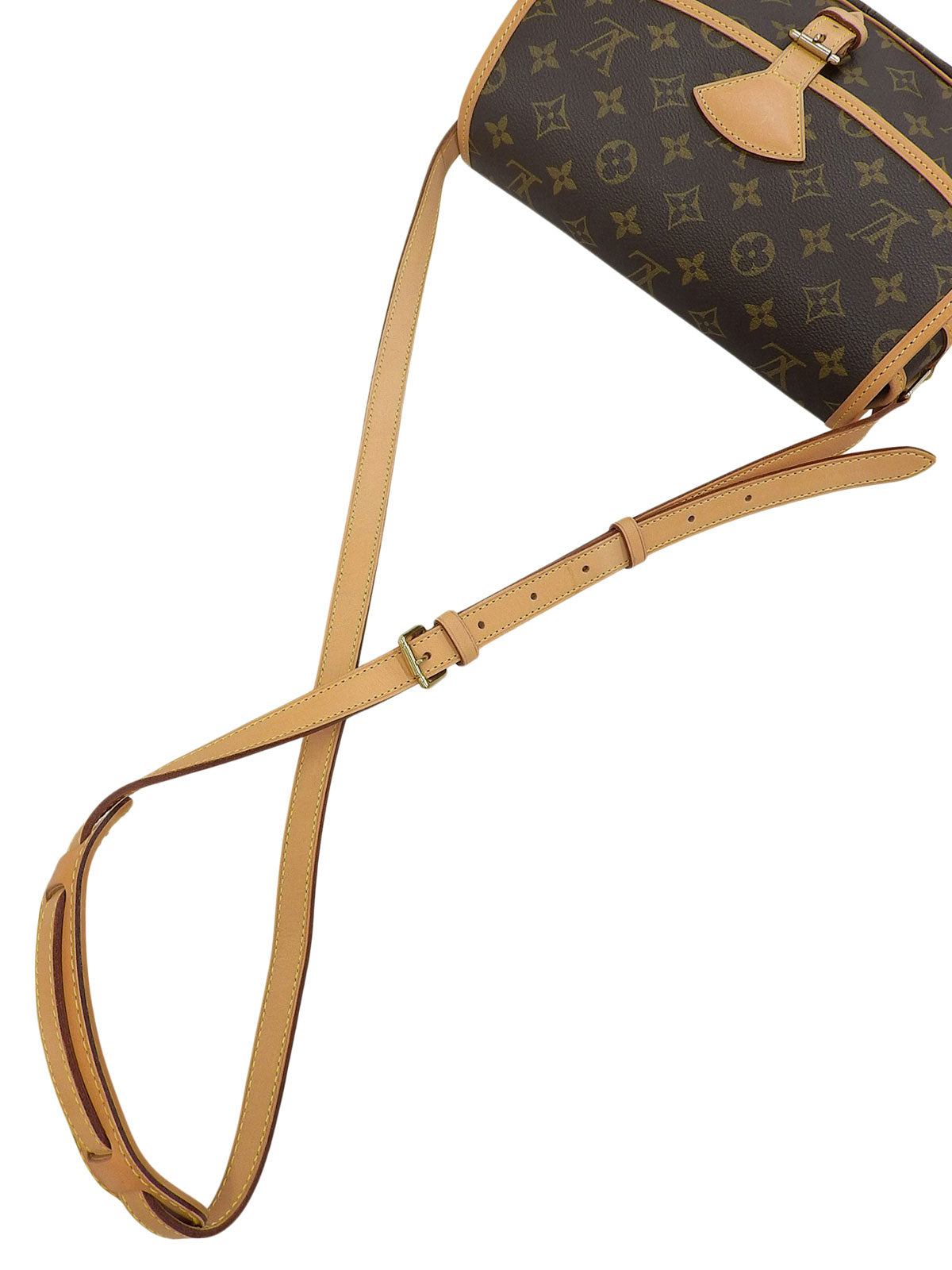 2002年製 キャンバスモノグラムソローニュショルダーバッグ ブラウン