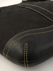 Signature Pattern Shoulder Bag Black