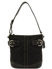Signature Pattern Shoulder Bag Black