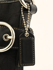 Signature Pattern Shoulder Bag Black