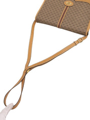 キャンバスGGパターンシェリーラインフラップショルダーバッグ ベージュ