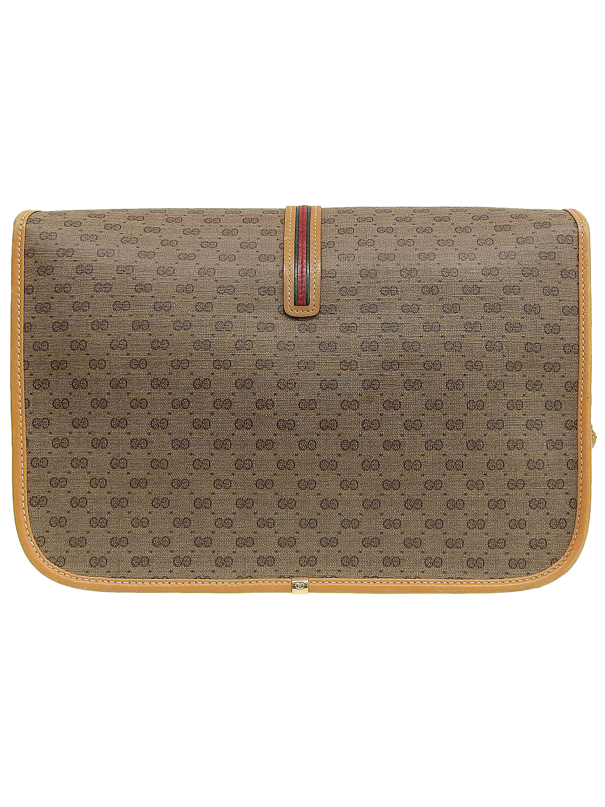 Canvas GG Pattern Sherry Line Flap Shoulder Bag Beige