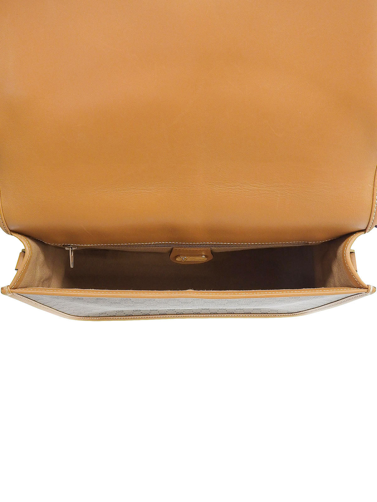 キャンバスGGパターンシェリーラインフラップショルダーバッグ ベージュ