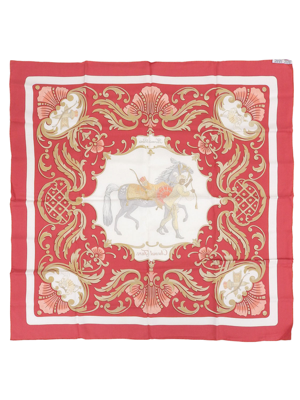 カレ90 Cheval Turcパターンスカーフ レッド/ホワイト/マルチ