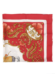 カレ90 Cheval Turcパターンスカーフ レッド/ホワイト/マルチ