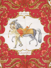 カレ90 Cheval Turcパターンスカーフ レッド/ホワイト/マルチ