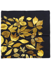 Carré 90 Tourbillon Pattern Scarf Black/Yellow