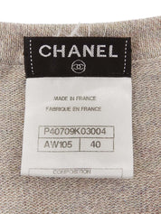 ラインストーントリムデザインCCマークボタンワンピース グレージュ