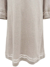 ラインストーントリムデザインCCマークボタンワンピース グレージュ