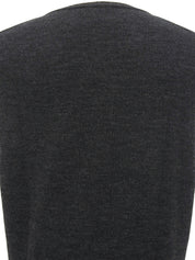 Wool logo embroidered argyle pattern vest in dark gray/gray