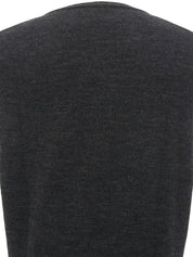 Wool logo embroidered argyle pattern vest in dark gray/gray