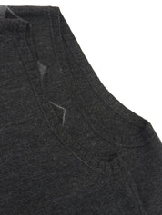 Wool logo embroidered argyle pattern vest in dark gray/gray