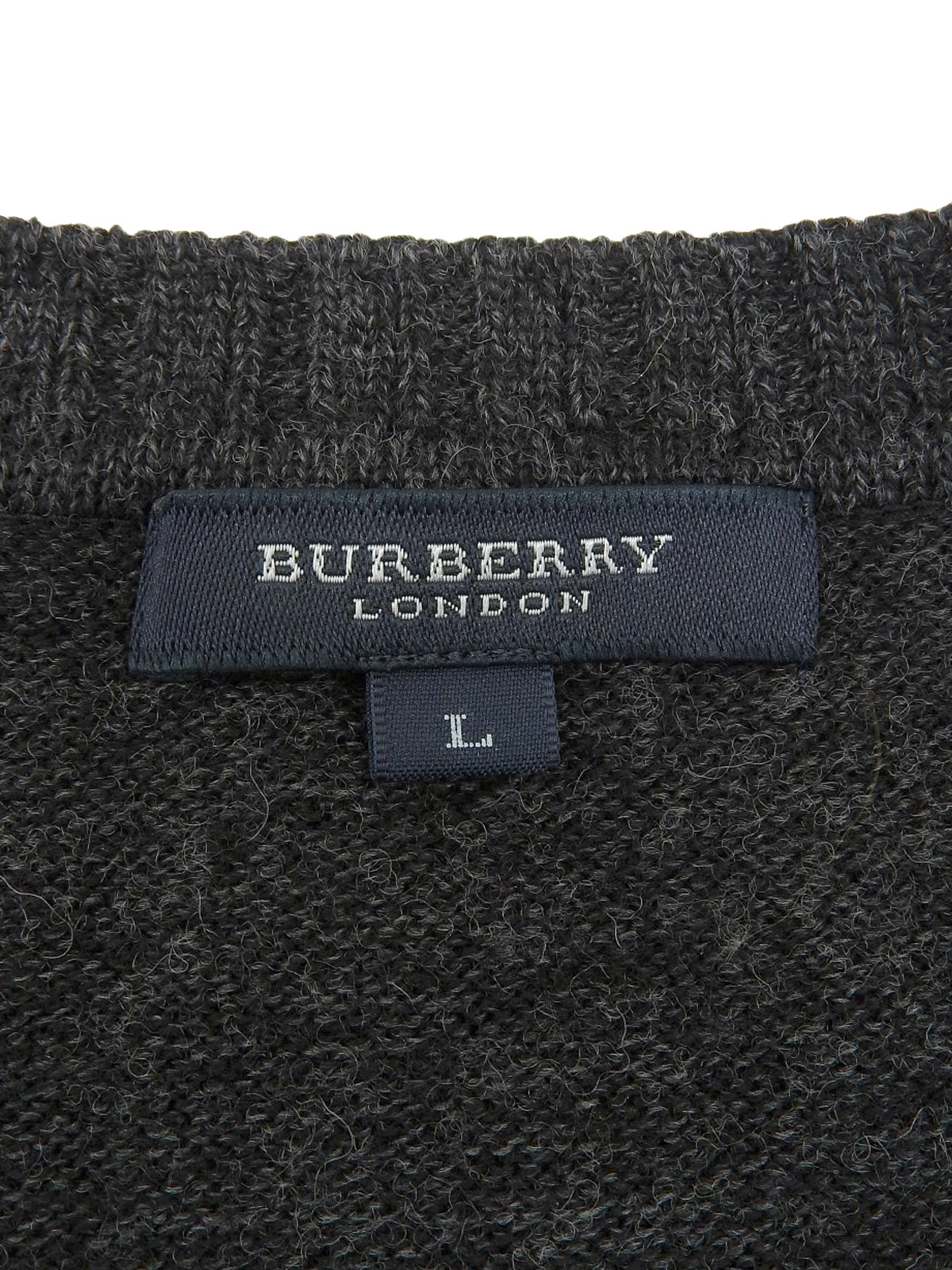 Wool logo embroidered argyle pattern vest in dark gray/gray