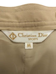 Beige wool logo embroidered culottes