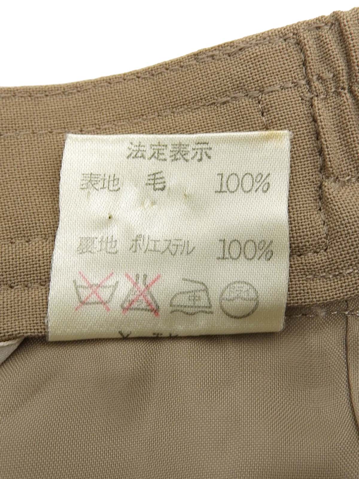 ウールロゴ刺繍キュロットパンツ　ベージュ