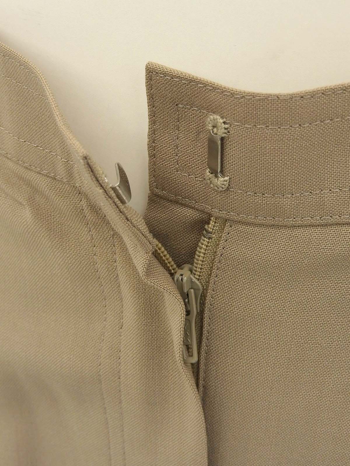 ウールロゴ刺繍キュロットパンツ　ベージュ