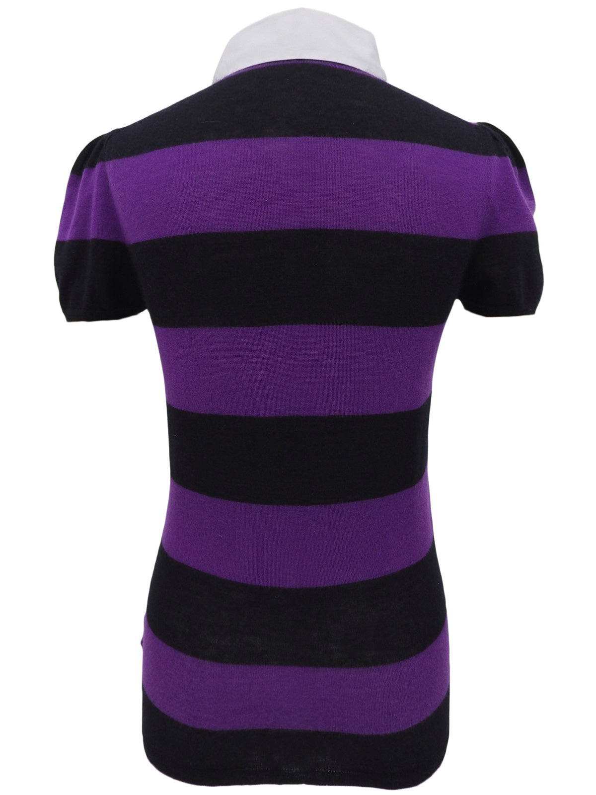 Border Pattern Logo Plate Polo Shirt Purple/Black