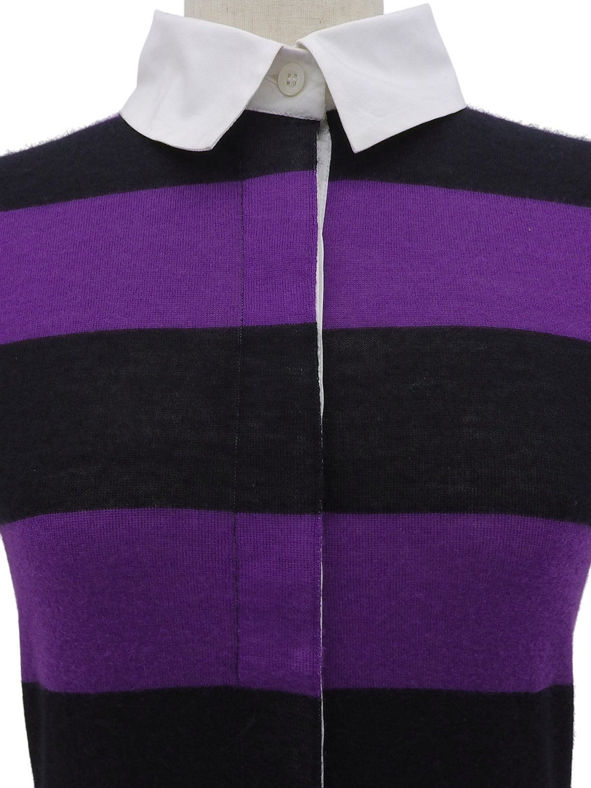 Border Pattern Logo Plate Polo Shirt Purple/Black