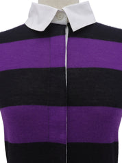 Border Pattern Logo Plate Polo Shirt Purple/Black