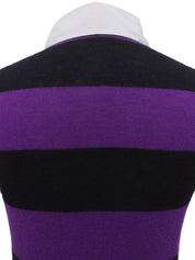 Border Pattern Logo Plate Polo Shirt Purple/Black